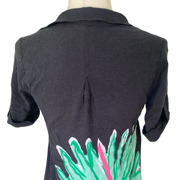 Lilly Pulitzer Elexa Palm Crazy Printed Rayon Tunic Shift Shirt Dress - 2 - Picture 7 of 13